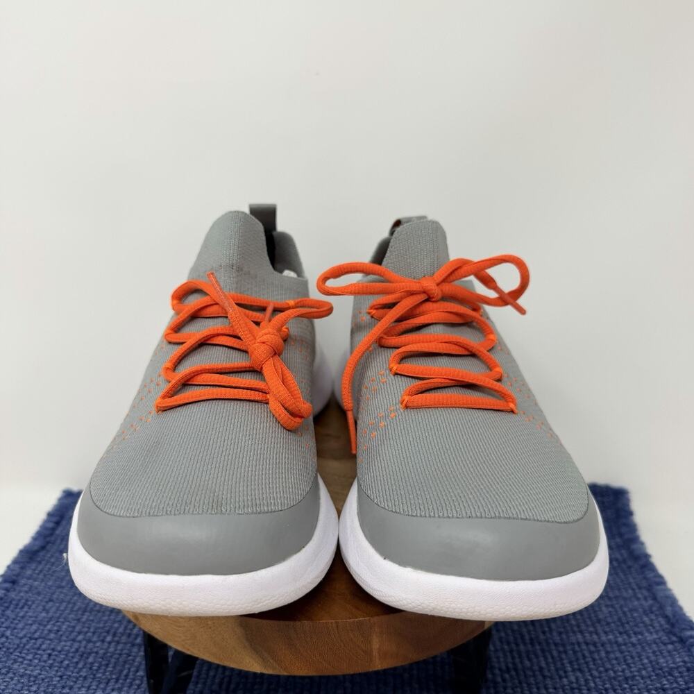 Grundens Men’s 8 Low Top Athletic Sneakers Lace Up Gray Orange